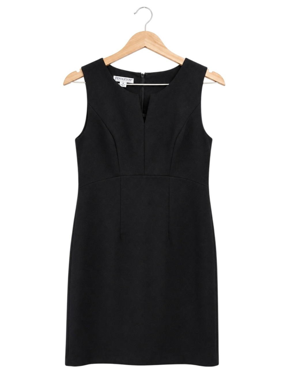 Pendleton Black‎ Virgin Wool Sheath Dress Sleeveless Career Office Size 8 USA